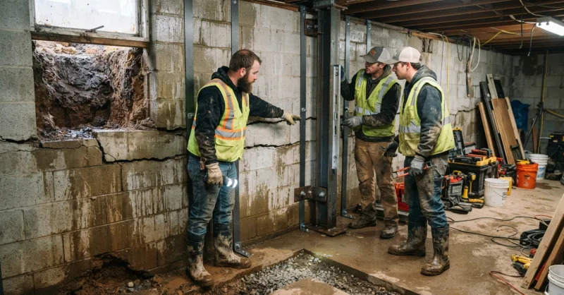 Cost to Fix Bowing Basement Walls | New Castle DE